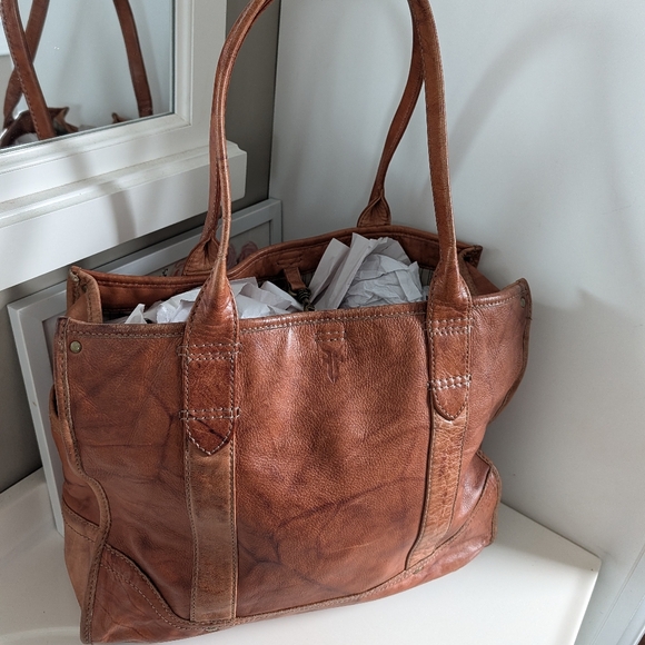 🥰 Vintage Frye Campus Genuine Distressed Leather Oversized Shoulder Tote Bag - Picture 9 of 16